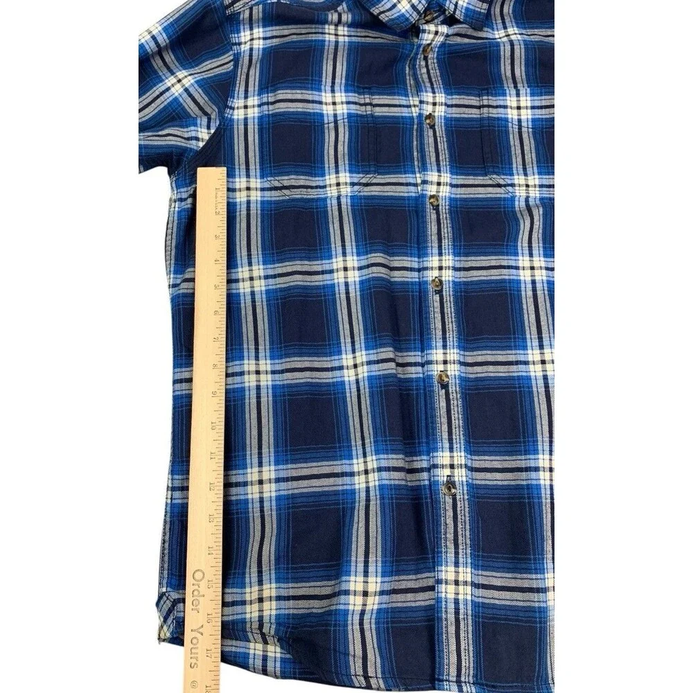 The North Face Men’s Flannel Shirt, Long Sleeve, Blue Plaid, Size Medium